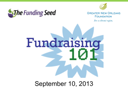 Fundraising 101 Powerpoint - Greater New Orleans Foundation