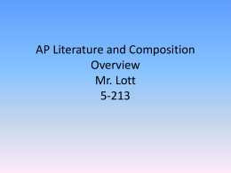 AP Language and AP Literature - The School District of Palm Beach