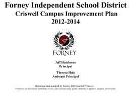 3 Forney ISD Division Goal 1 Accountability and Learning