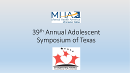 Adolescent Symposium 2015 - Mental Health America of Greater