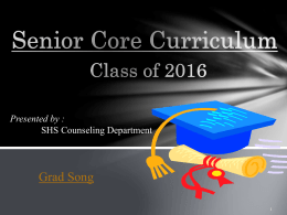 senior core curriculum (guidance) - Shiloh High School Counseling