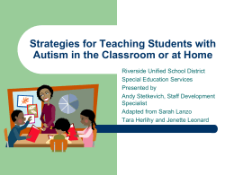 Strategies for Teaching Students with Autism in the Classroom or at