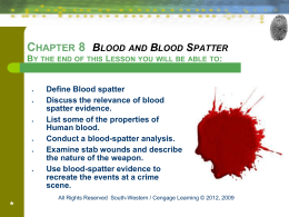 Blood spatter Analysis