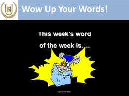 Word of the week 04.01.16