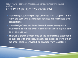 Entry Task: Go to page 224