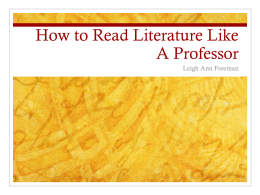 How to Read Literature Like A Professor
