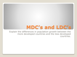 MDC`s and LDC`s - MrsBrownsWorldGeographyWebsite