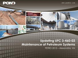 Updating UFC 3-460-03 Maintenance of Petroleum Systems