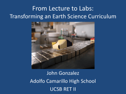 Moving from Lecture to Labs: Transforming an Earth Science