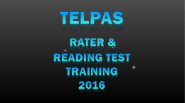 2016 TELPAS TA Training - Education Service Center
