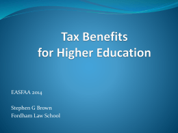 Tax Benefits for Higher Education