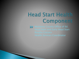 Head Start Health Componenet - Monterey County Office of Education