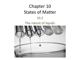 Chapter 10 States of Matter