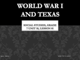 World War I and Texas