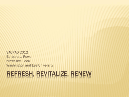 Renew, Refresh, Revitalize!