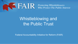 The PSDPA: Canada*s Federal Whistleblower