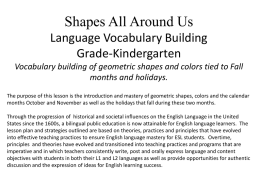 Shapes All Around Us Language Vocabulary