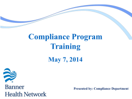 Compliance Department - Banner Health Network