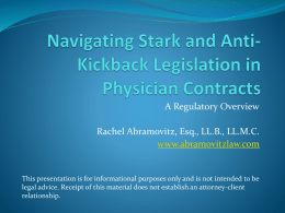 Navigating Stark and Anti-Kickback Legislation in Physician Contracts