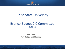 Bronco Budget 2.0 Committee Meeting