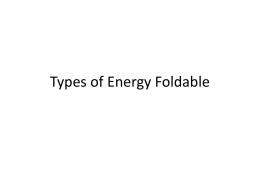 Types of Energy Foldable
