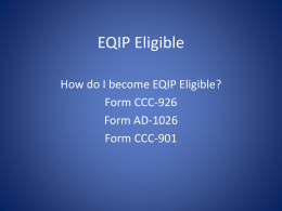 EQIP Eligibility Overview