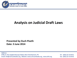 Mr. Duch Piseth_Analysis on Judicial Draft Laws