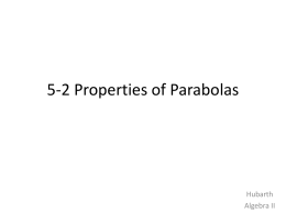 5-2 Properties of Parabolas