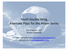 Youth Double Wing Alternate Plays for the Power Series