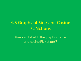 4.5 Graphs of Sine and Cosine FUNctions
