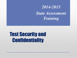 Test Security Training - Canutillo Independent School District