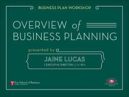 Business Planning - Fox School of Business