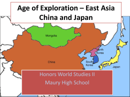 Age of Exploration * East Asia