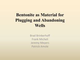 Bentonite as Abandonment Material in Coalbed Methane Wells