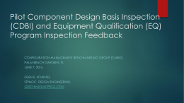Pilot Component Design Basis Inspection