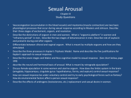 Sexual Arousal Chapter 8 Study Questions