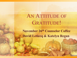November 2014 Counselor Coffee – an Attitude of Gratitude