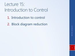 Introduction to control, block diagram manipulation