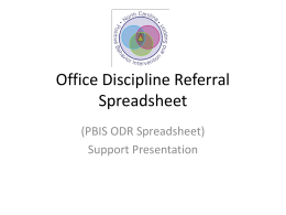 Office Discipline Referral Spreadsheet