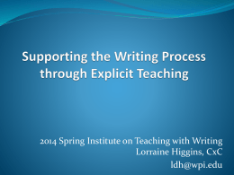 Teaching Writing Process and Strategies