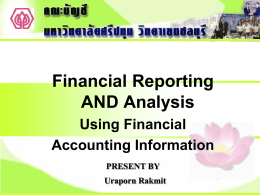 Uraporn Rakmit Financial Reporting AND Analysis Using Financial