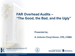 Tony Kenon- FAR Overhead Audits - AASHTO