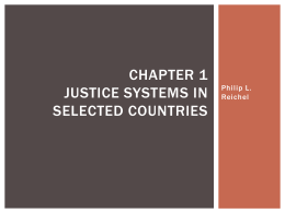 Chapter 1 Justice Systems in Selected Countries