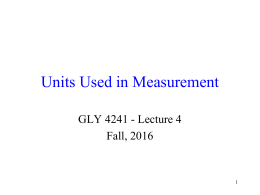 Units Used in Measurements