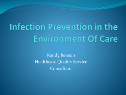 Infection Prevention in the Environment Of Care