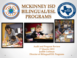 Bilingual/ESL Programs - McKinney ISD Bilingual/ESL