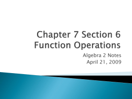 Chapter 7 Section 6 Function Operations