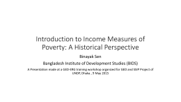 Introduction to Income Measures of Poverty: A Historical Perspective