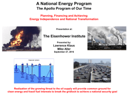 A National Energy Program What, Why, When and How? Overview