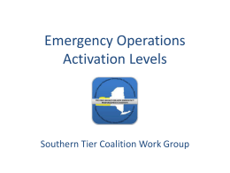 Emergency Operations Plain Language Activation Levels